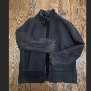 MARC NEW YORK LEATHER / LAMB SHEARLING COAT